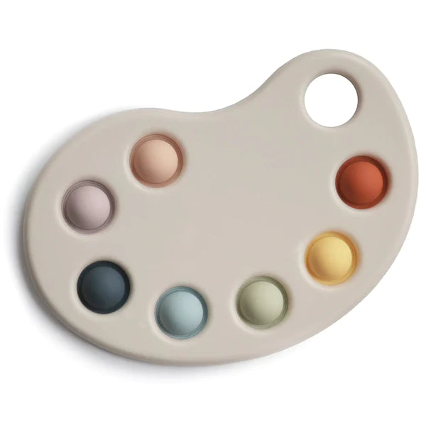 Mushie Paint Palette Press Toy JustHatched