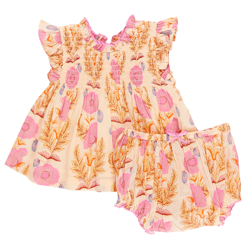 Pink Chicken Baby Girls Stevie 2Pc Set - Pink Gilded Floral JustHatched Pink Chicken Baby Girls Stevie 2Pc Set - Pink Gilded Floral JustHatched